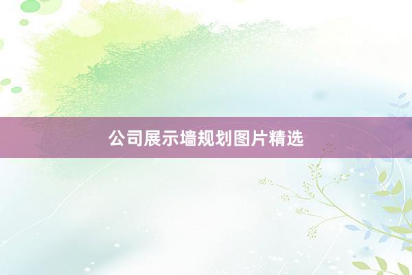 公司展示墙规划图片精选