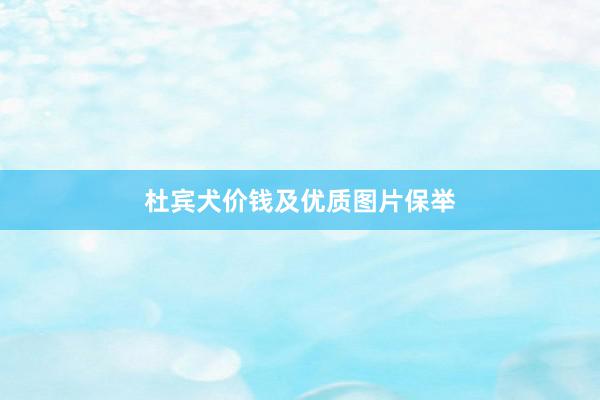 杜宾犬价钱及优质图片保举